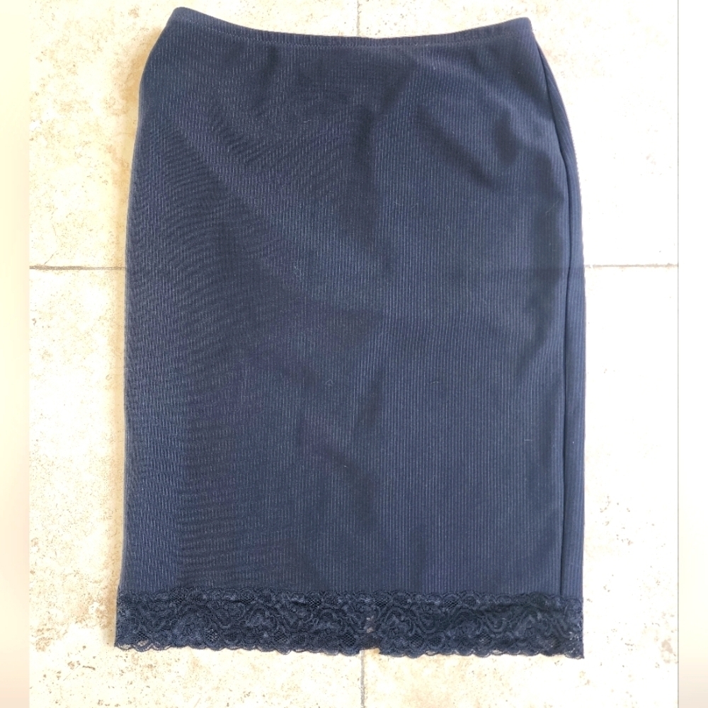 Express Black Ribbed Skirt